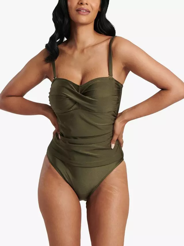 

Купальник South Beach Bandeau Tummy Control, оливковый