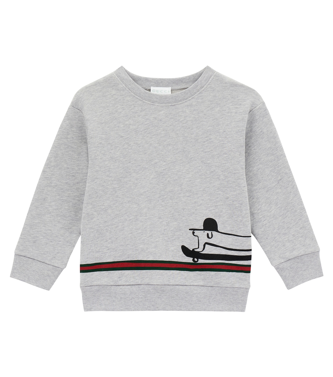 

x Euan Roberts свитшот из флиса с принтом Gucci Kids, Light Grey Mel/Mix