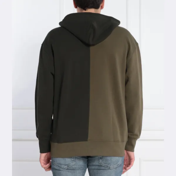 Двухцветная толстовка свободного кроя с капюшоном Tjm rlx varsity Tommy Hilfiger, хаки — фото 3