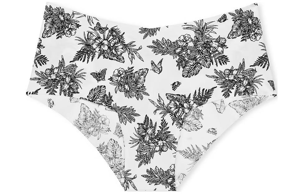 

Victoria's Secret Розовые No Show Cheeky Трусики/VS White Troal Toile Женские трусы 1 упаковка Black White Print