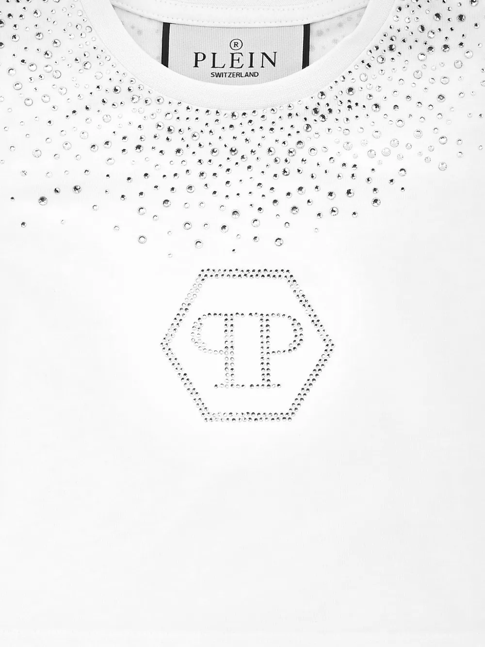 Укороченная футболка Hexagon Strass Philipp Plein, белый — фото 3
