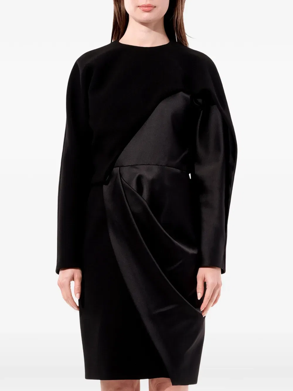 Платье с драпированными панелями Balenciaga, черный — фото 2