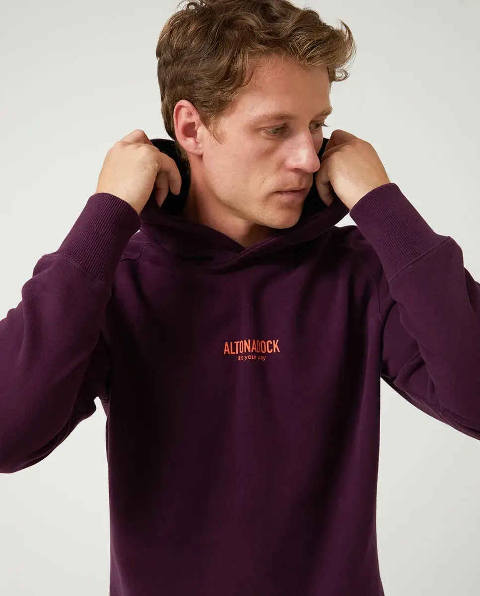 

Мужская толстовка с капюшоном slim fit Altonadock, гранатовый