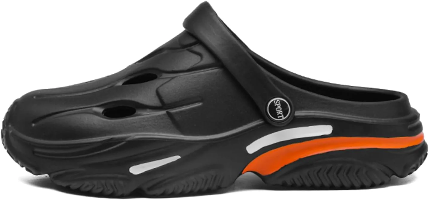 

Мужские садовые сабо FLIOZY, слипоны, пляжные шлепанцы, дышащая обувь для душа, сандалии для ходьбы по воде, черный