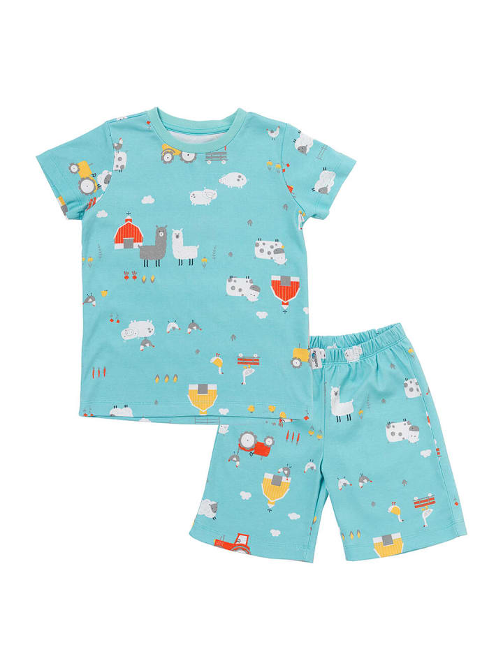 

Детские шорты из органического хлопка синего цвета. Schlummersack