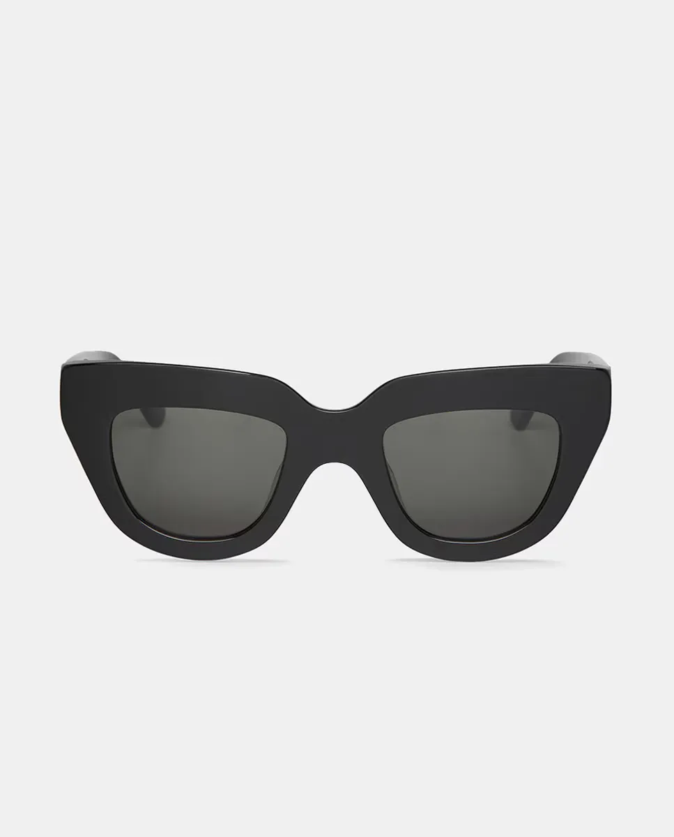 

Женские солнцезащитные очки «кошачий глаз» из коричневого ацетата Mr. Boho, черный