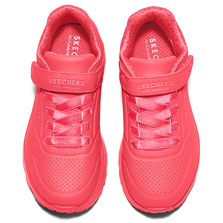Skechers Kids Нескользящие износостойкие детские кроссовки для повседневной носки, неоново-розовые — фото 4