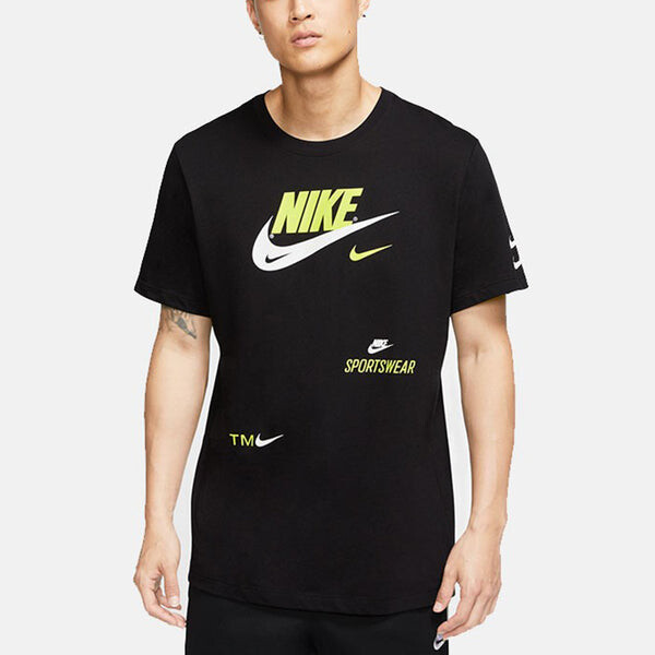 Футболка Nike Alphabet Logo Sports Short Sleeve Black, черный — фото 4