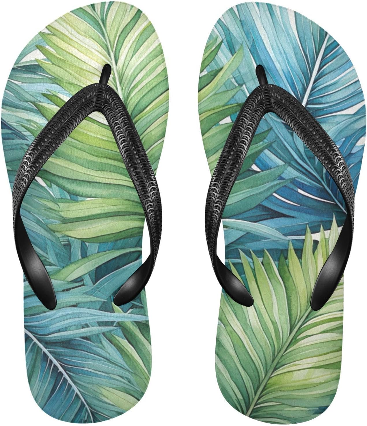 

Женские и мужские летние пляжные шлепанцы Palm Leaf с тропическим дизайном, для душа Kfbe