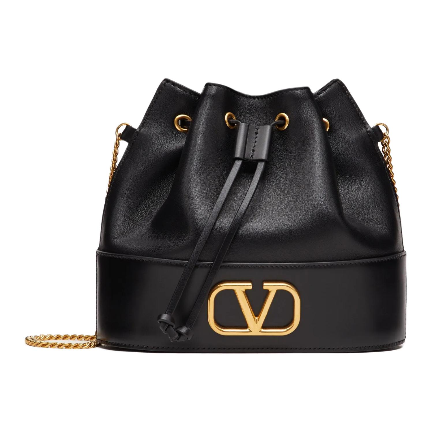 

Valentino Сумка Vlogo из ягненка, черная мини