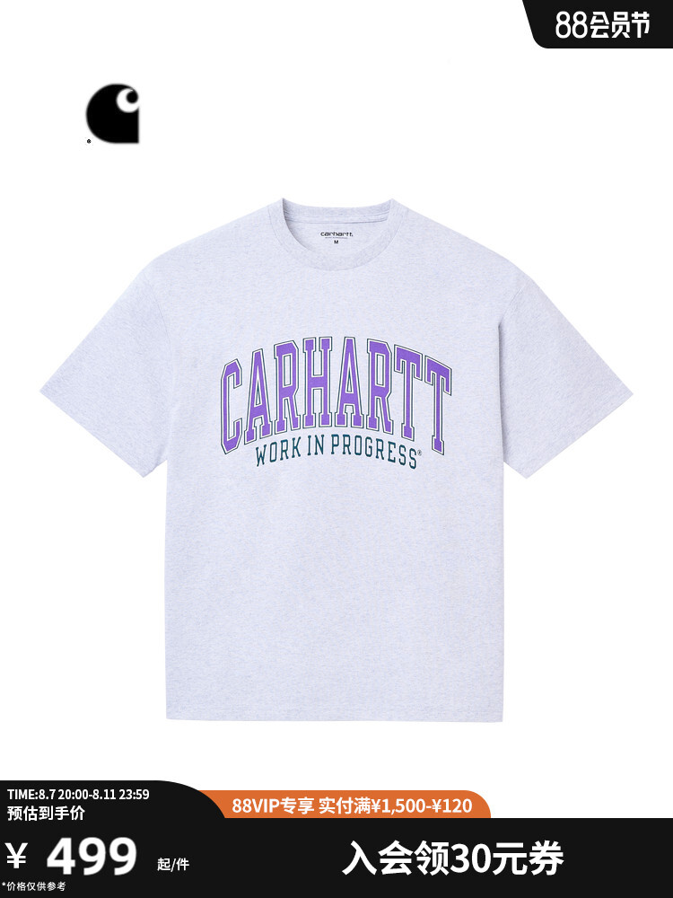 

Футболка мужская Carhartt WIP с логотипом и буквенным принтом, серый