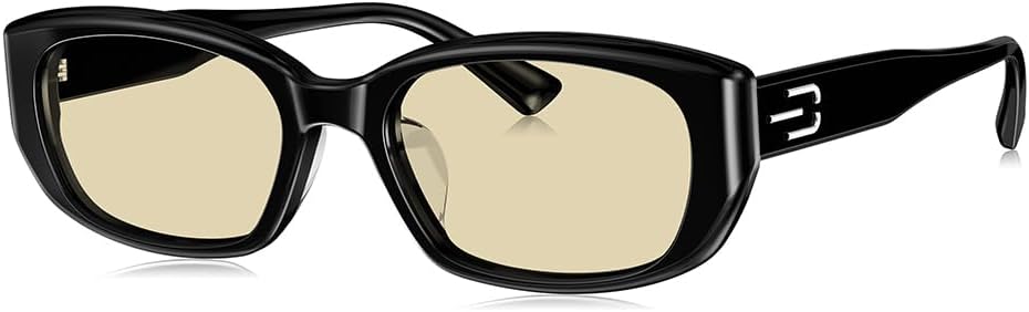 

Солнцезащитные очки BOLON Men Women Trendy Narrow Square Polarized Sunglasses BL3120 Dotonbori 55mm, эксклюзивный бренд очков EssilorLuxottica, Gloss Black/Transparent Tawny