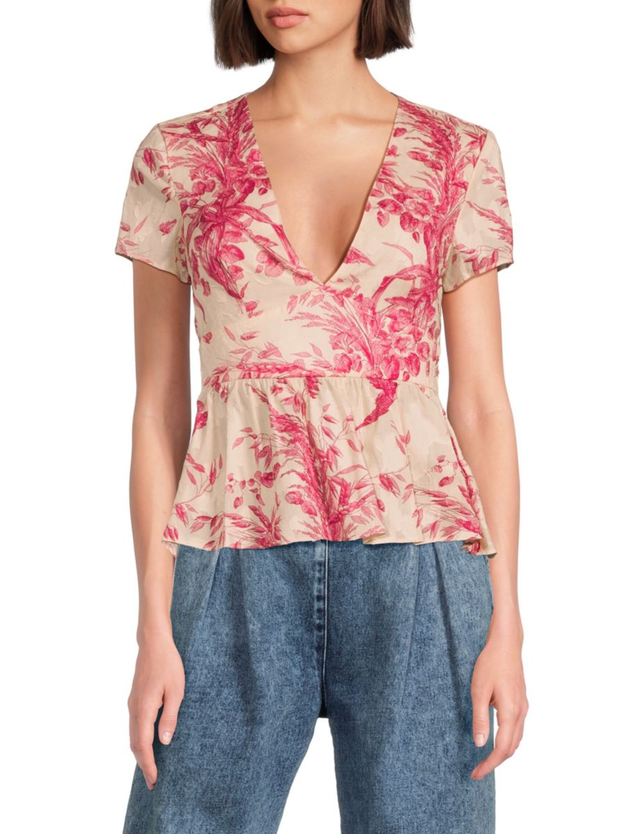 

Хлопковый топ с принтом Tamaris REDValentino, цвет Tamaris Pink