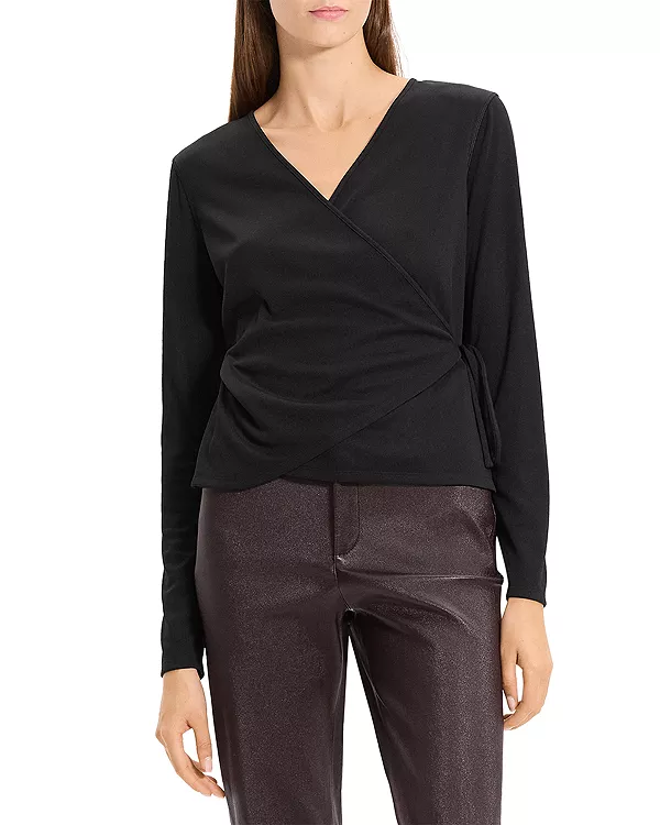 

Свитер с длинными рукавами, накладной крой Theory, черный