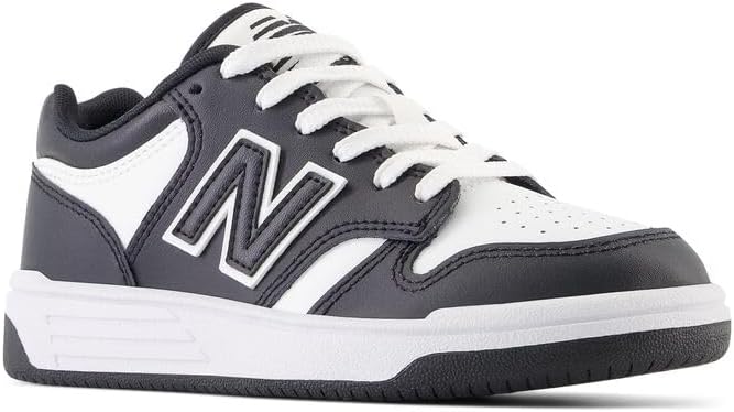 Детские кроссовки New Balance 480 V1 на шнуровке для мальчиков, белый/черный — фото 4