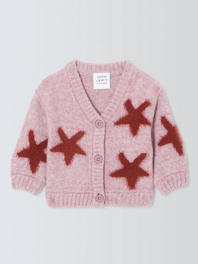 

Детский кардиган из хлопка с узором звездочки John Lewis, Purple