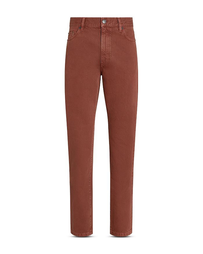 

Роккиа Слим Фит джинсы состаренной стирки ZEGNA, красный