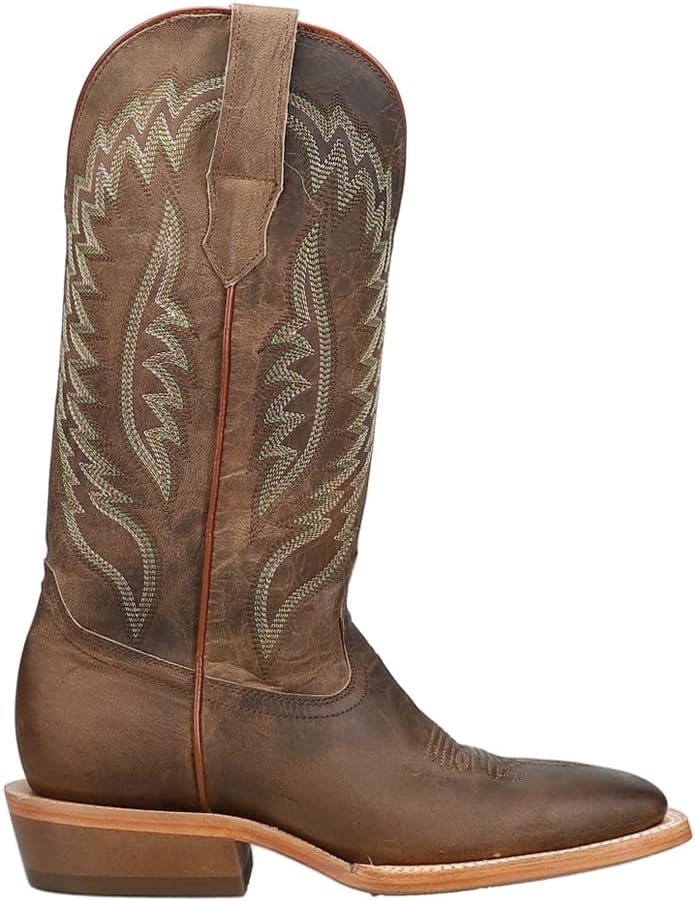 

Мужские повседневные сапоги RW Ranch с вышивкой «Козел», с широким квадратным носком, средняя голень - коричневые