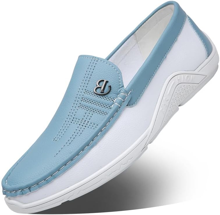 

Мужские модные лоферы с контрастными цветами, удобная нескользящая резиновая подошва, повседневная прочная обувь для ходьбы, мужская деловая обувь Hhhchpm, синий