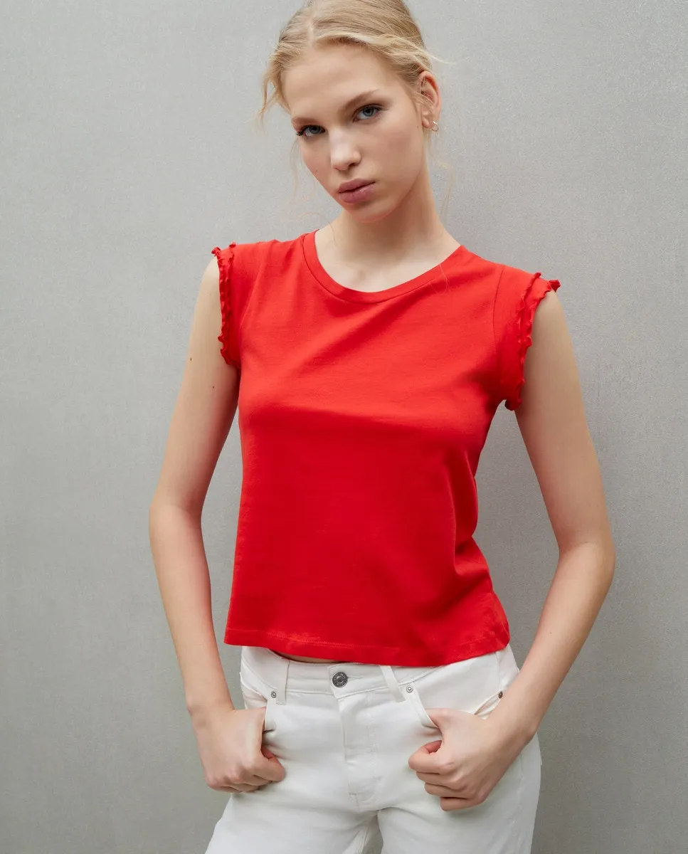 

Футболка женская однотонная с коротким рукавом Easy Wear, красный