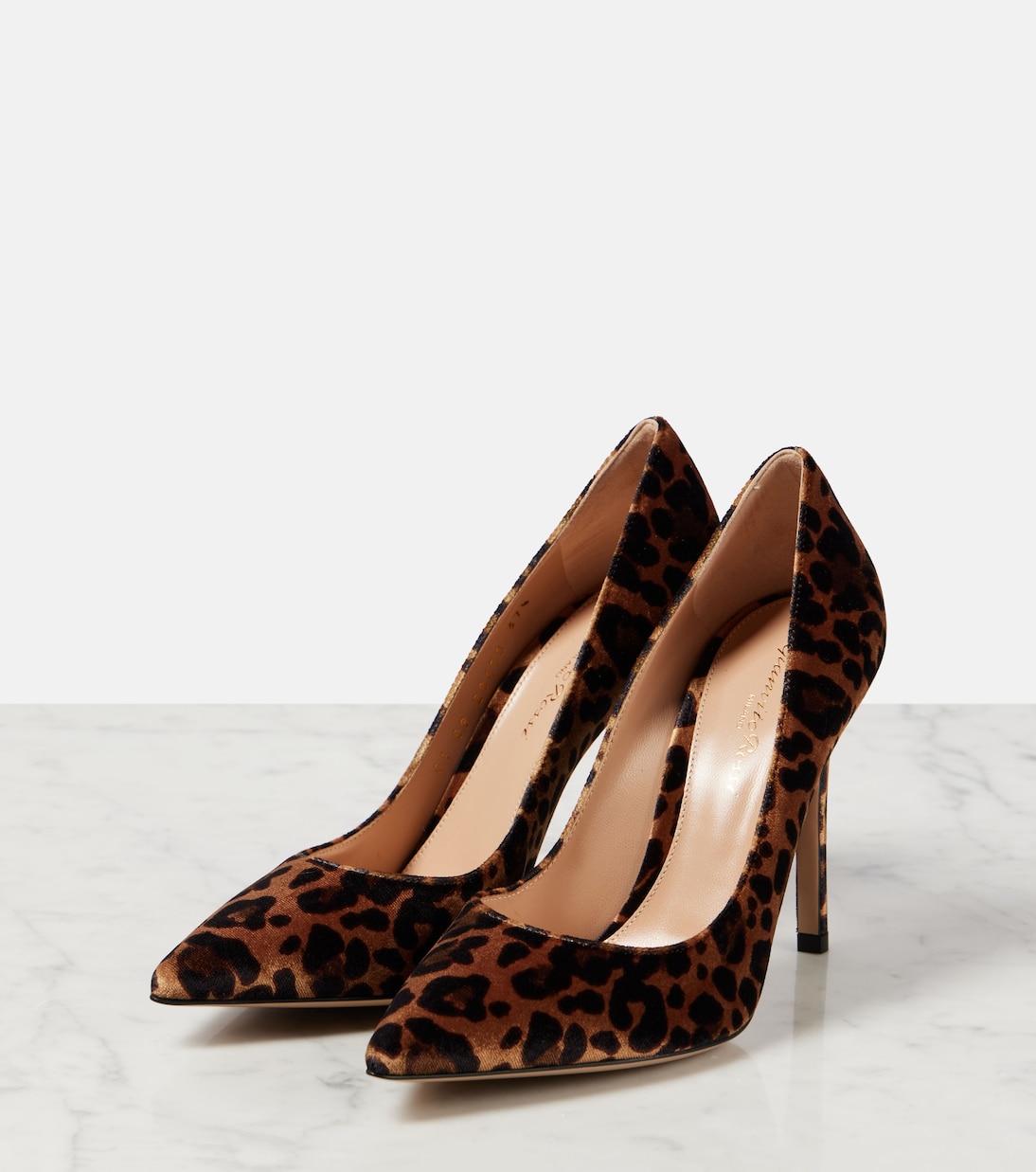 Бархатные туфли Gianvito 105 с леопардовым принтом Gianvito Rossi, Leopard Print — фото 4