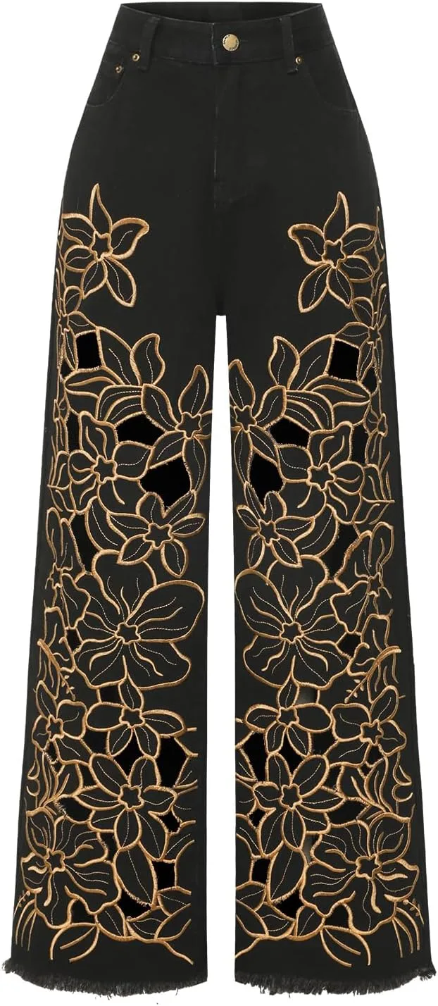 

Женские джинсы Vintage Embroidered Baggy Mid Rise Wide-Leg