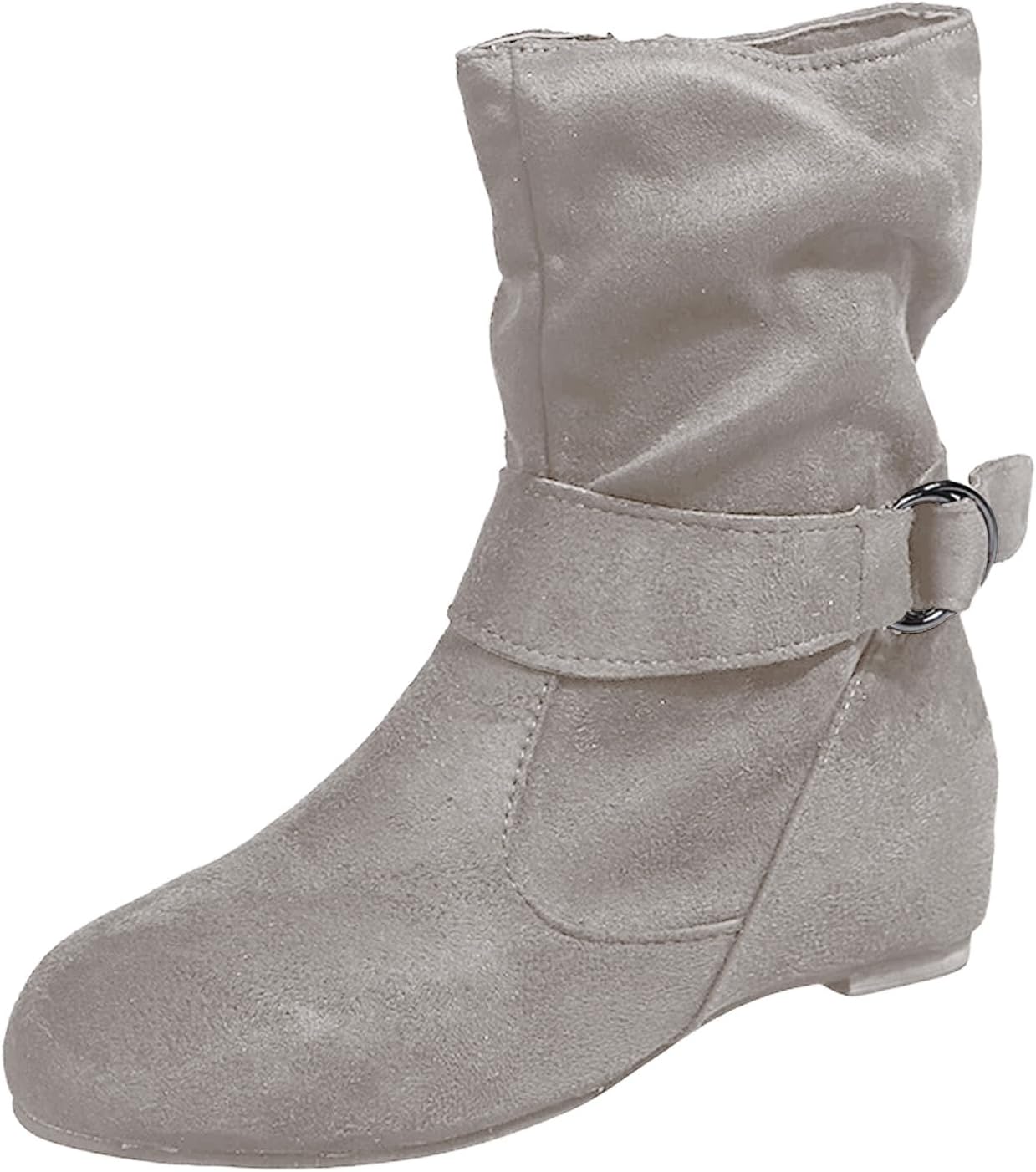 

женские ковбойские ботильоны на щиколотку из искусственной замши Rianclud, серый
