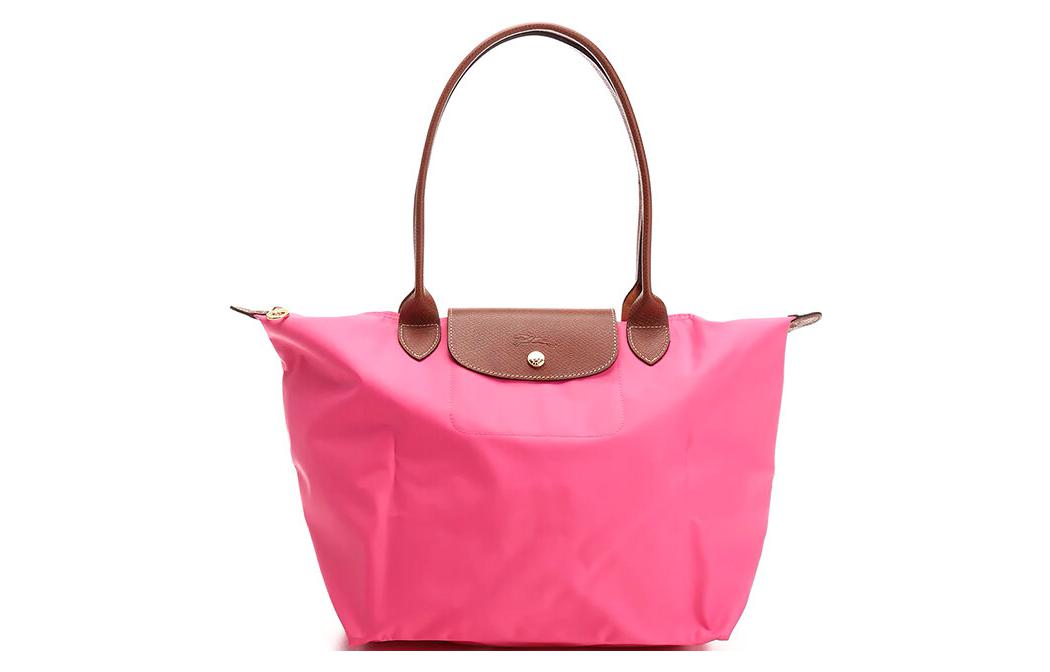 

Сумка-демисон с кожаной отделкой через плечо большая женская розовая LONGCHAMP