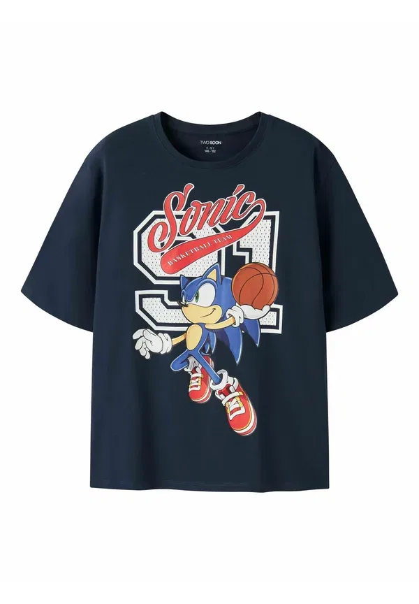 Футболка с принтом Sonic print Two Soon, темно-синий — фото 3