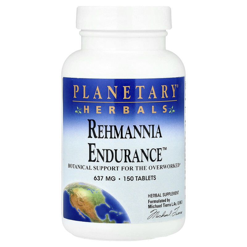 

Planetary Herbals, Rehmannia Endurance (ремания), 637 мг, 150 таблеток