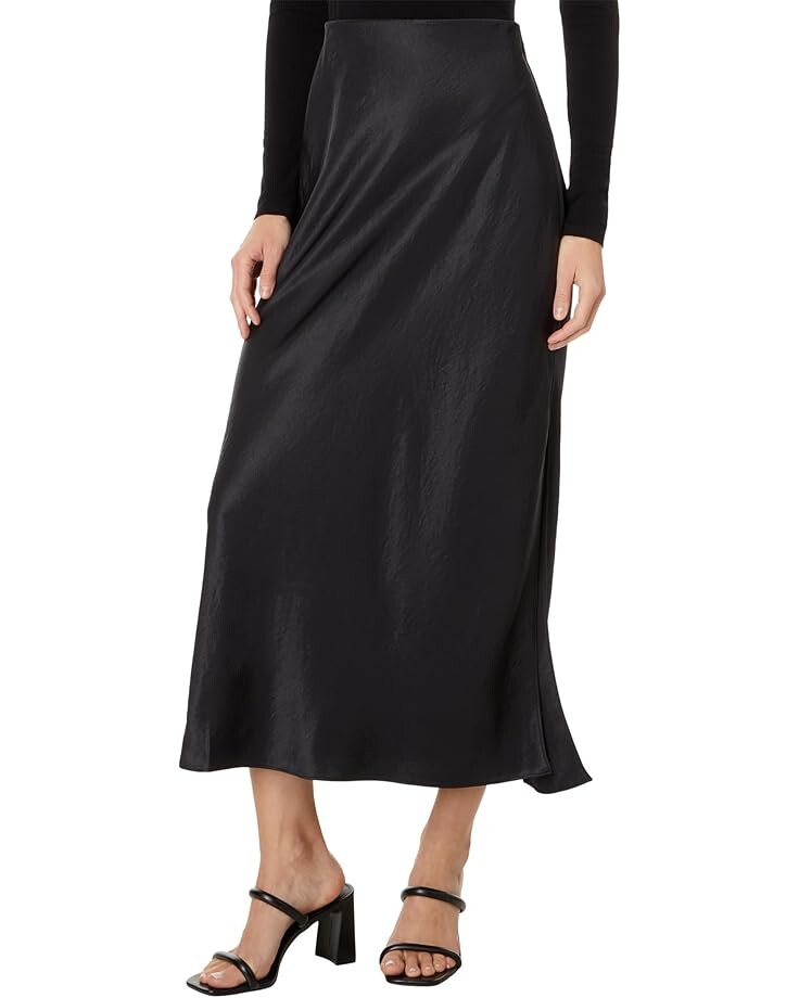 

Юбка Madewell Solana Maxi - Debs Drapey Satin, черный