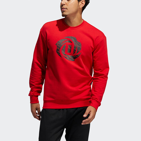 Толстовка adidas Rose Crew Basketball Sports Round-neck Hooded Shirt Men Light Red, красный — фото 3
