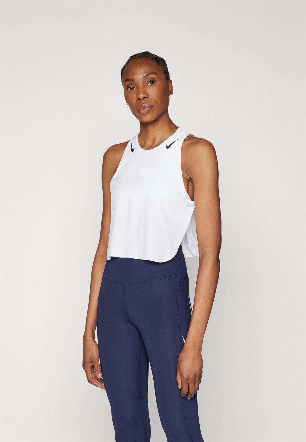 Топ Crop Tank Nike, белый/черный — фото 2