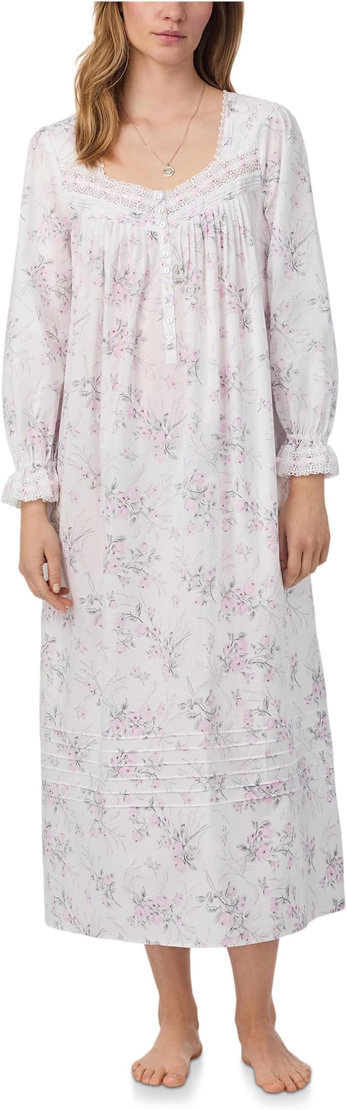 

Ночная рубашка Eileen West Cotton Woven Long Sleeve Ballet Nightgown, цвет White Ground Rose Bouquet