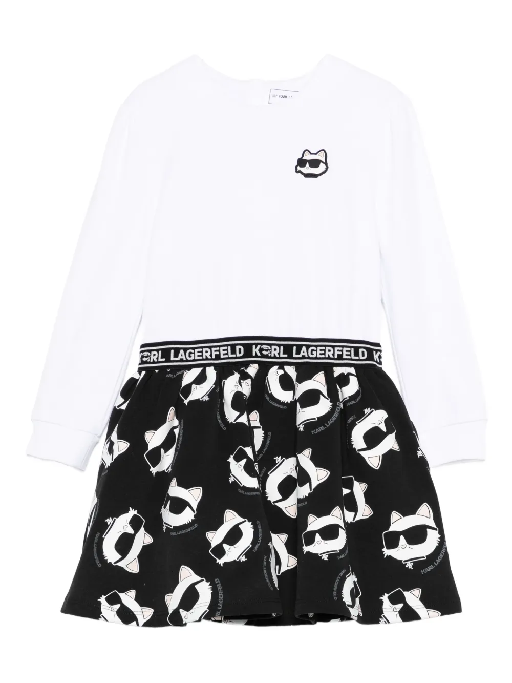 

Платье мини Ikon Choupette с нашивкой KARL LAGERFELD KIDS, белый