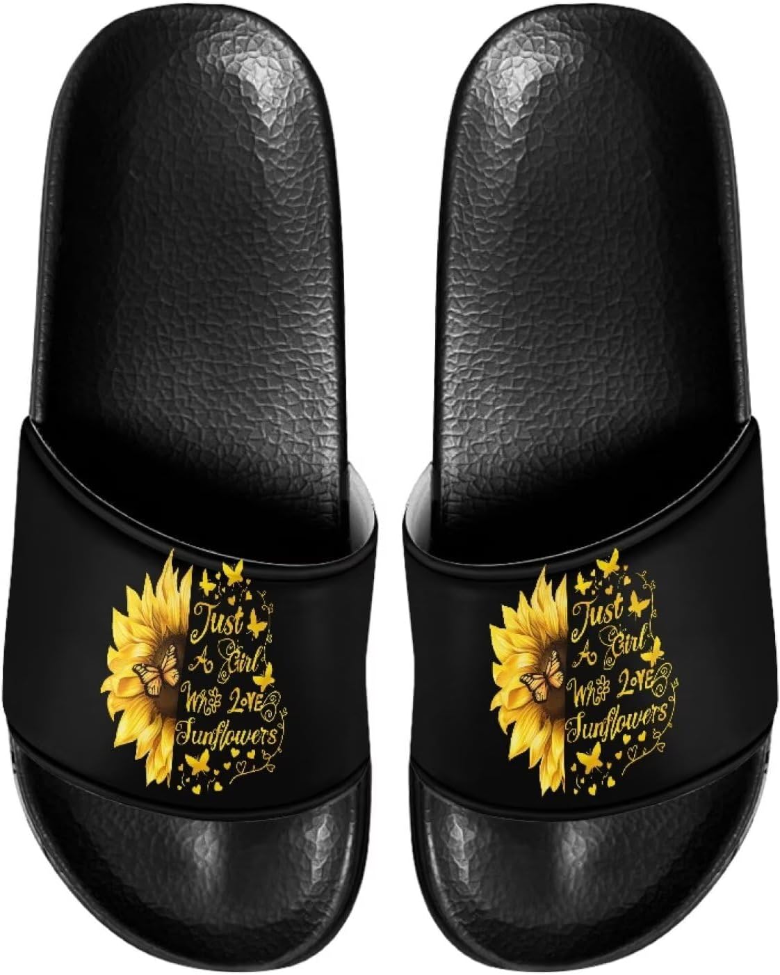 

Сандалии-шлепанцы для мужчин и женщин, с открытым носком, удобные пляжные шлепанцы на плоской подошве Judentidos, Sunflower Butterfly