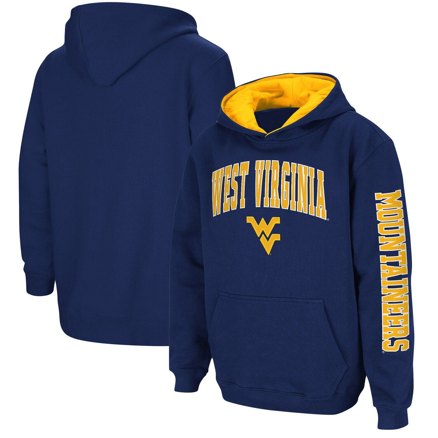 Пуловер с капюшоном Youth Colosseum Navy West Virginia Mountaineers 2-Hit Team Colosseum