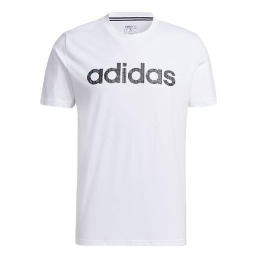 

Футболка Men's adidas neo Logo Alphabet Printing Sports Short Sleeve White T-Shirt, мультиколор