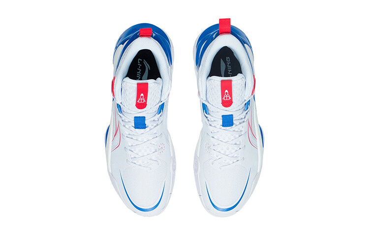 Баскетбольные кроссовки Sonic 10 Youth Edition для детей GS Mid-top белые/синие/красные Lining — фото 4