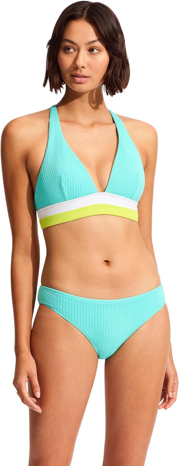 

Купальник Seafolly Slice Of Splice Spliced Longline Tri, цвет Lime Burst