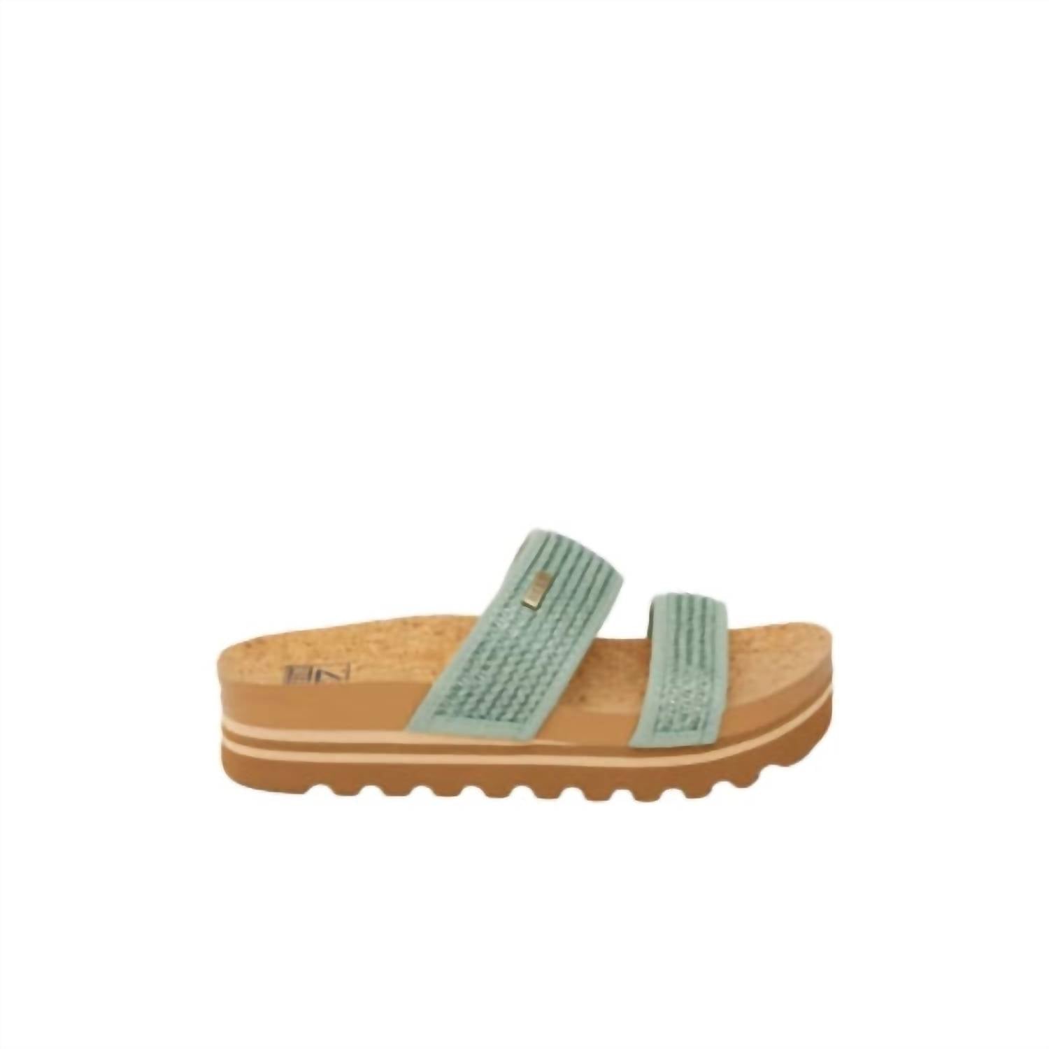 Women's Cushion Vista Hi Flatform Sandals In Frosty Raffia Reef, Frosty Raffia