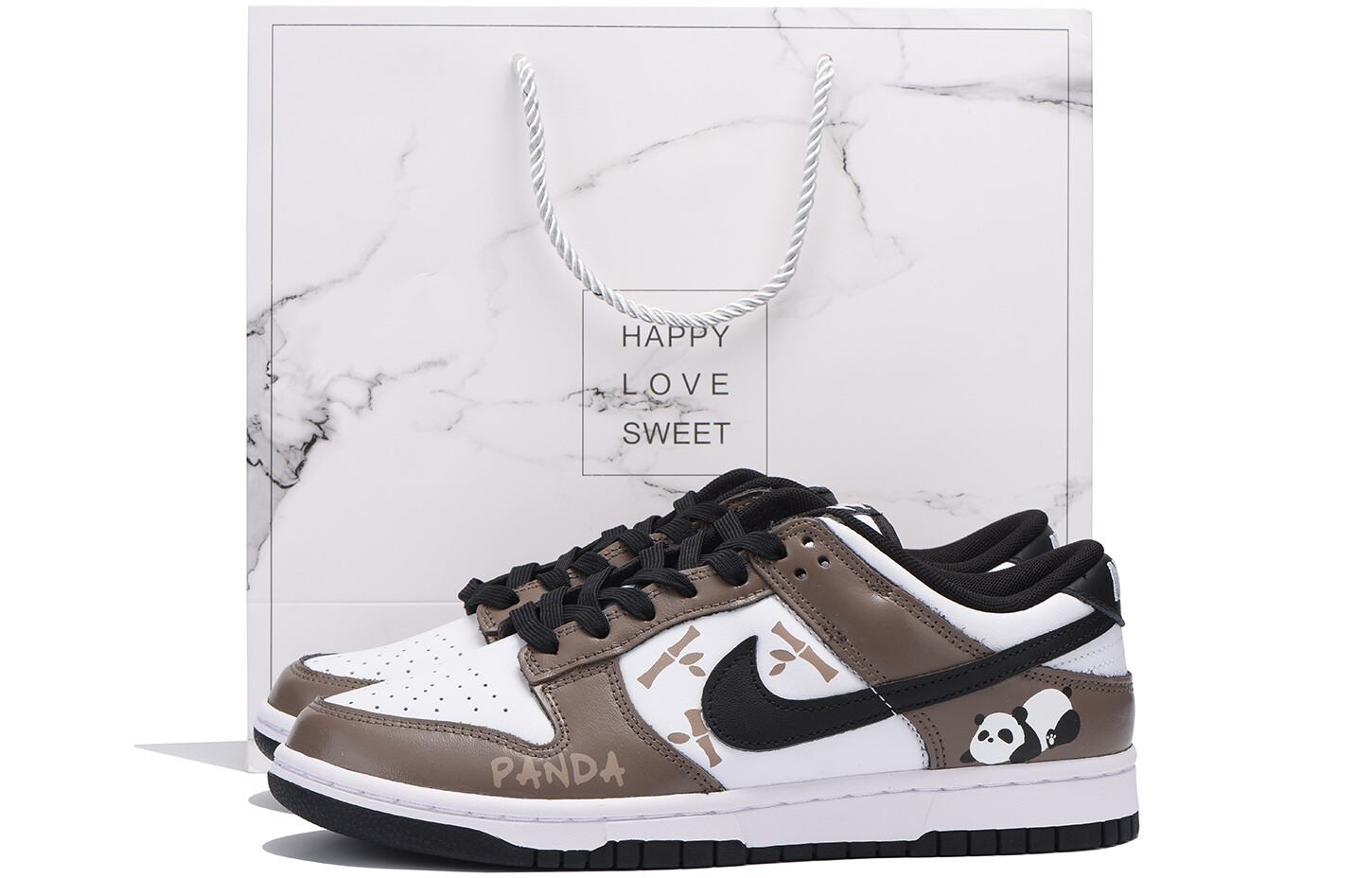 

Кроссовки Nike Dunk Skateboarding Shoes Men Low-top White, коричневый