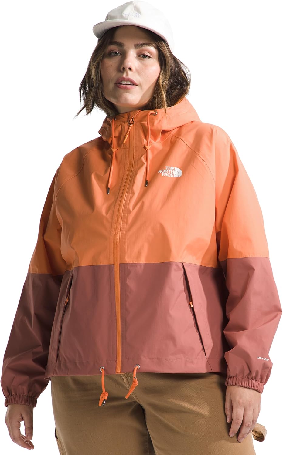 

The North Face Женская куртка-дождевик Antora с капюшоном (стандарт и плюс сайз), цвет персиковый гранит/светлое красное дерево, размер 2X Plus