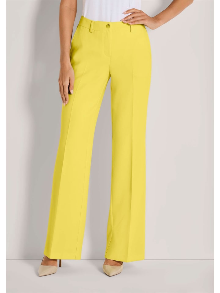 

MADELEINE Элегантные брюки Marlene лимонного цвета с отглаженными краями