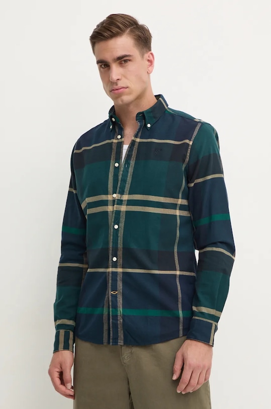 

Хлопковая рубашка Barbour, зеленый