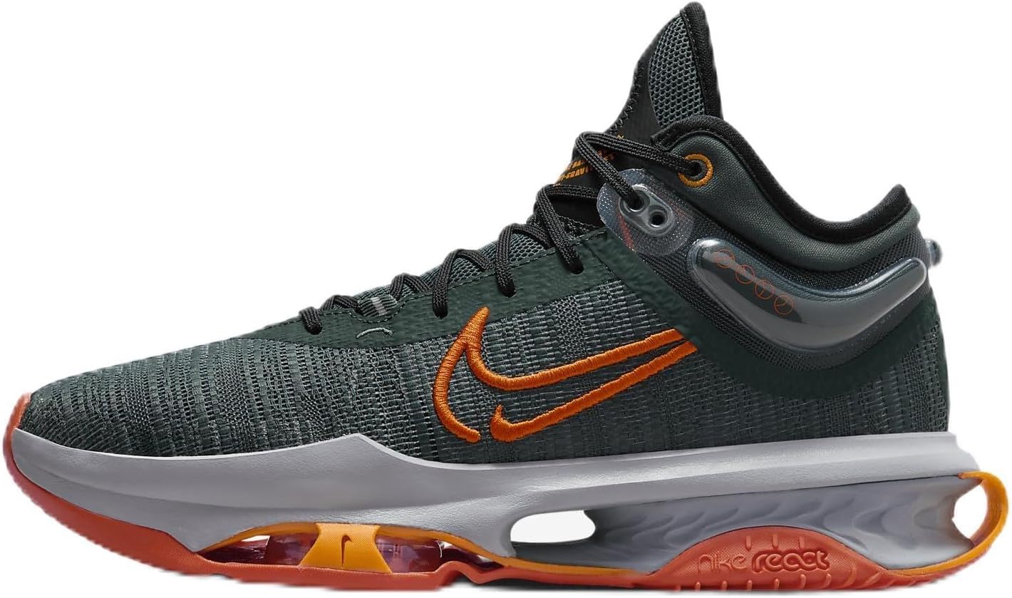 

Nike Mens Air Zoom Gt Jump 2, Vintage Green/Black/Fir/Safety Orange