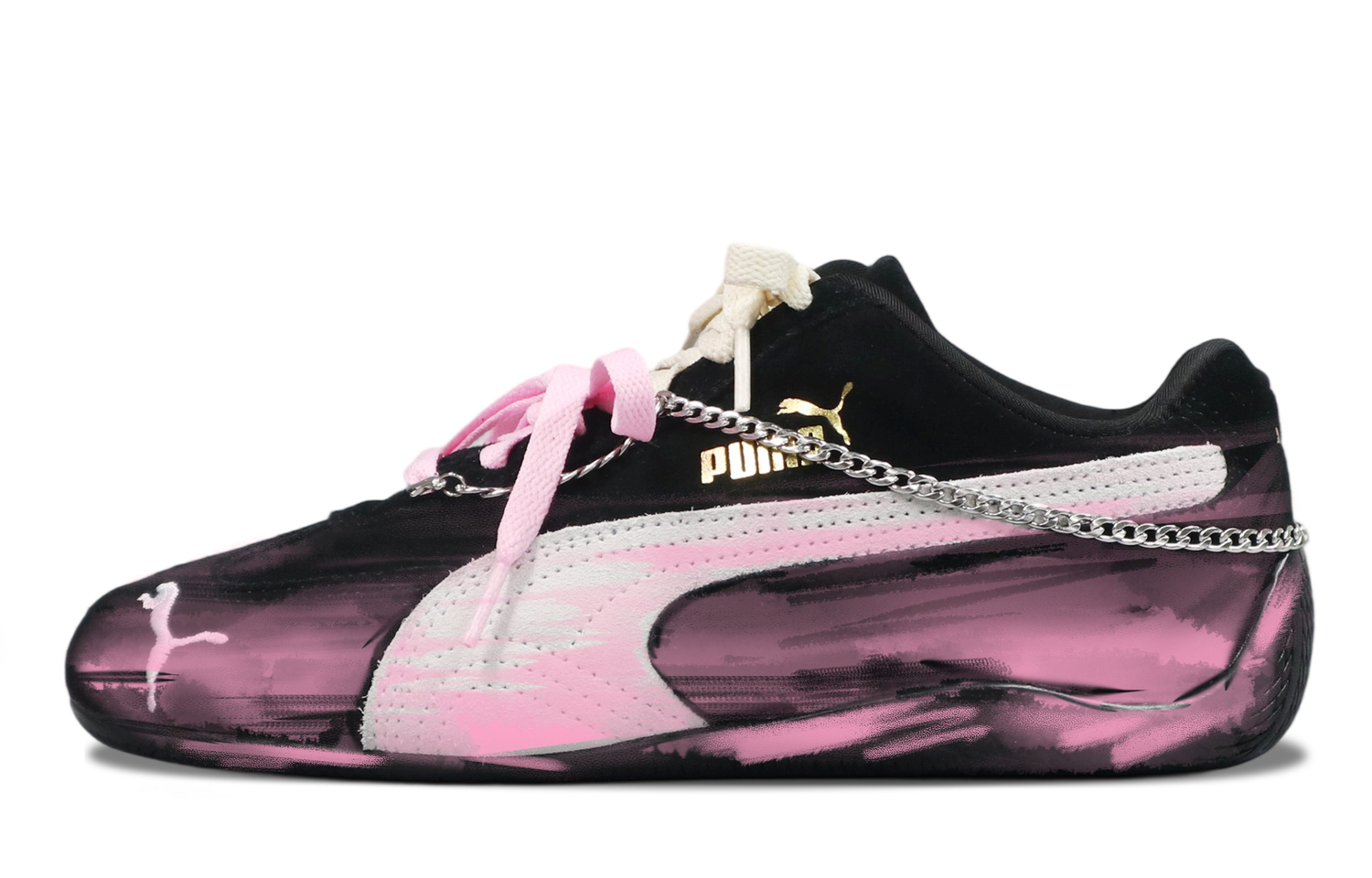 

PUMA Скоростные коты коллекции устойчивые к истиранию низкие кеды повседневные унисекс черный розовый, цвет Black Pink