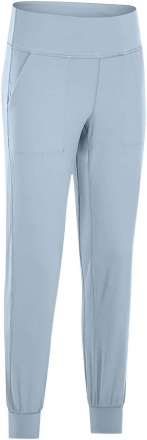 Женские свободные брюки для йоги с карманами, Light Blue — фото 4