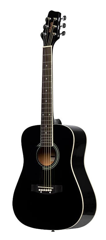 

Акустическая гитара STAGG 3/4 black dreadnought acoustic guitar with basswood top left-handed model