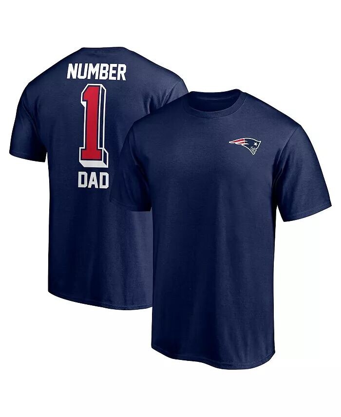 

Мужская темно-синяя футболка с логотипом New England Patriots #1 Dad Fanatics